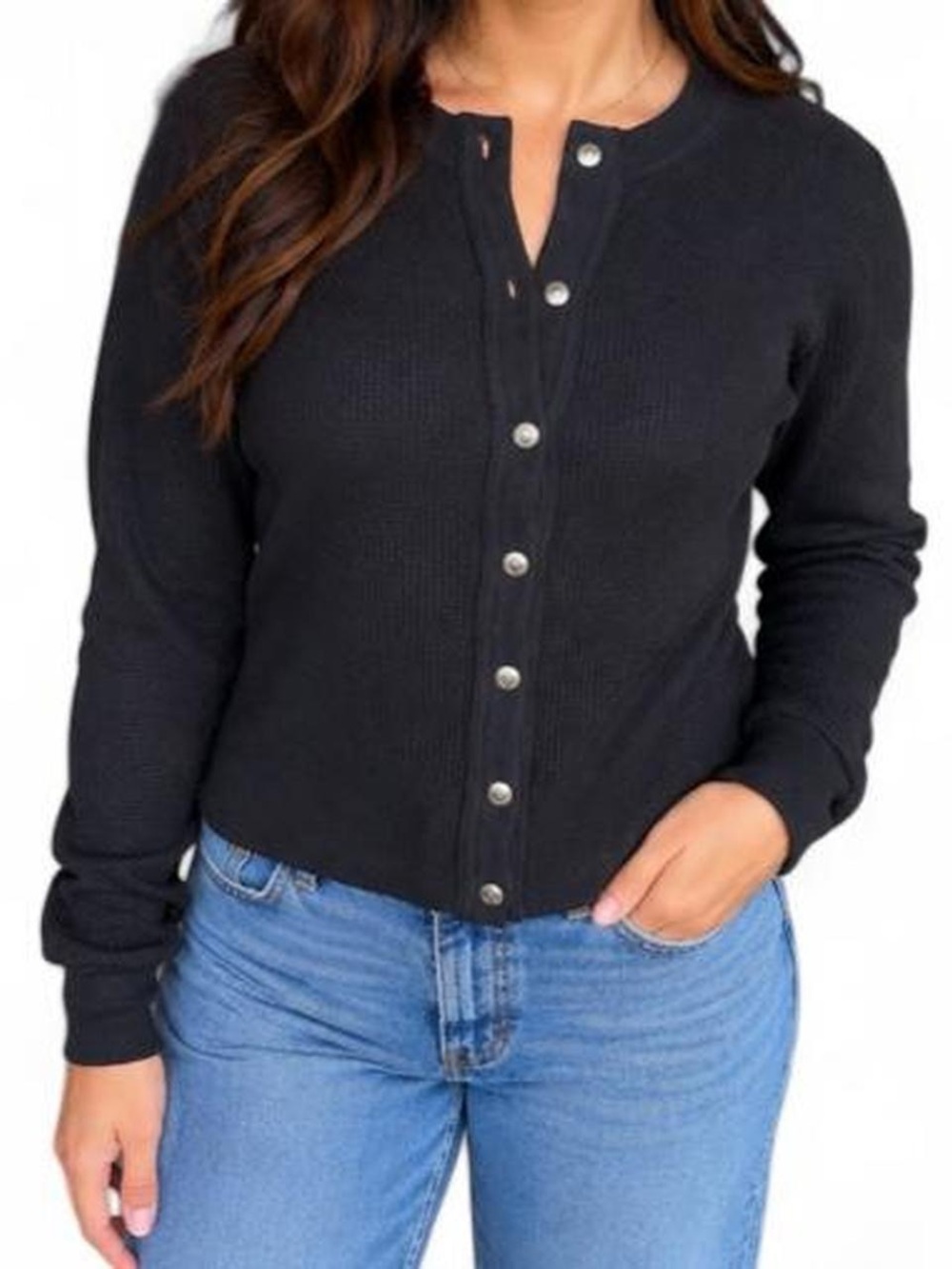 NEW 90’s vintage deadstock Hard Tail snap button waffle knit cardigan